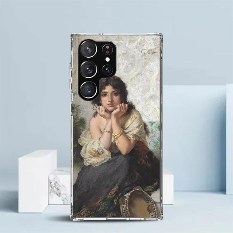 Paint Art Renaissance Phone Case For Samsung Galaxy S24 S25 Edge S26 Ultra S22 S23 Plus S21 + S20 FE Soft TPU Back Cover Galaxy