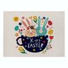 Easter meal mat, cartoon rabbit kitchen insulation coaster, heat-resistant cotton and linen Western style mat home decor