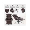 Chaise de bureau ergonomique, chaise de direction avec fonctions massage et chauffage, dossier réglable (marron)