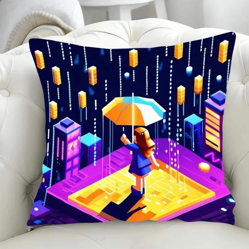 

Автомобиль Гостиная Диван Чехлы Мультфильм Пиксельный Стиль Декоративная Чехлы Роскошные Украшения Дома Наволочка 66x66cm