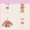 Warm Warm Stuffed Bunny Keyring With Plaid Dress Decoration For Giftgiving