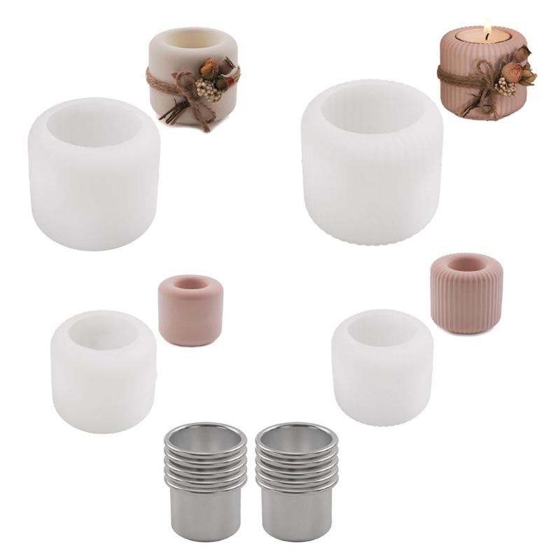Multipurpose Cylinder Silicone Candlestick Molds for Candle Cup Candle Holder Stand, Silicone Tealight Holder Molds