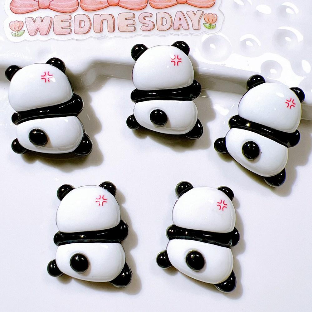 10 Pièces Nouvelles Mignonnes Colorées Collection Panda Dessin Animé, Ornement Dos Plat, Accessoires Nœuds Bijoux