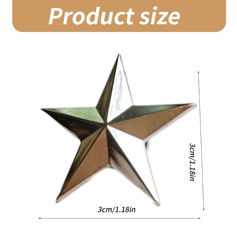 Stylish Star Shape Shape Breastpin Metal Brooch Five Pointed Star Badge Jewelry Fashion Accessory for Clothing and Bags