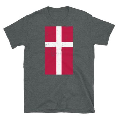 Denmark Europe Copenhagen Distressed Flag Short-Sleeve Unisex T-Shirt
