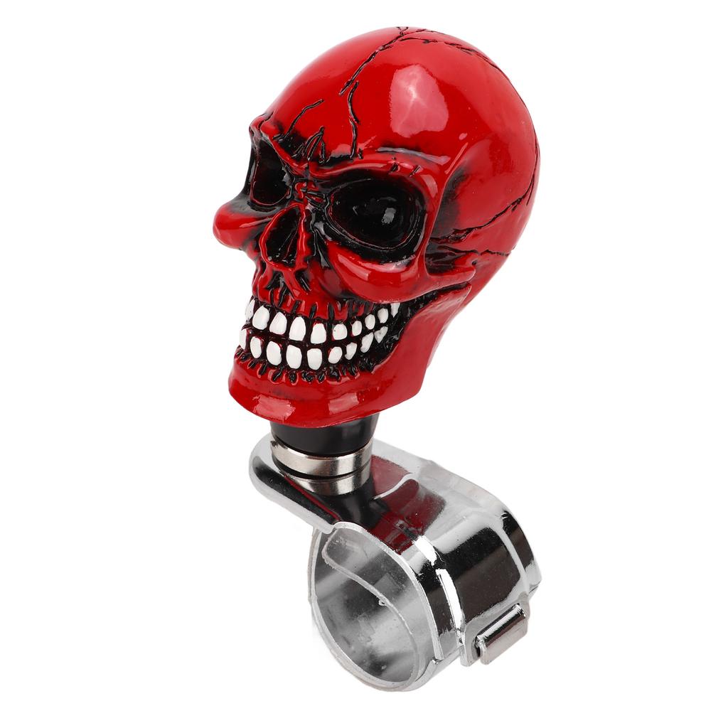 Skull Shape Steering Wheel Knob 3cm Diameter Resin Turn Knob Spinner Booster for Cars Trucks Tractors Boats Red