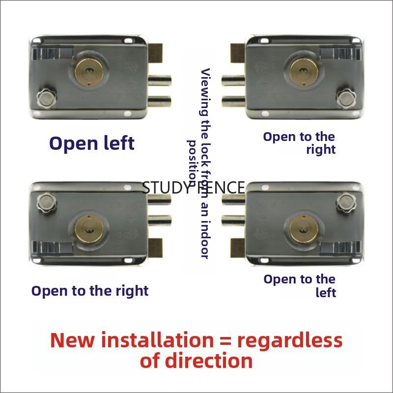 1 Set of Old Style Exterior Door Lock Set Anti-theft Door Lock Indoor Iron Door Lock with A Key Household Hardware Accessories