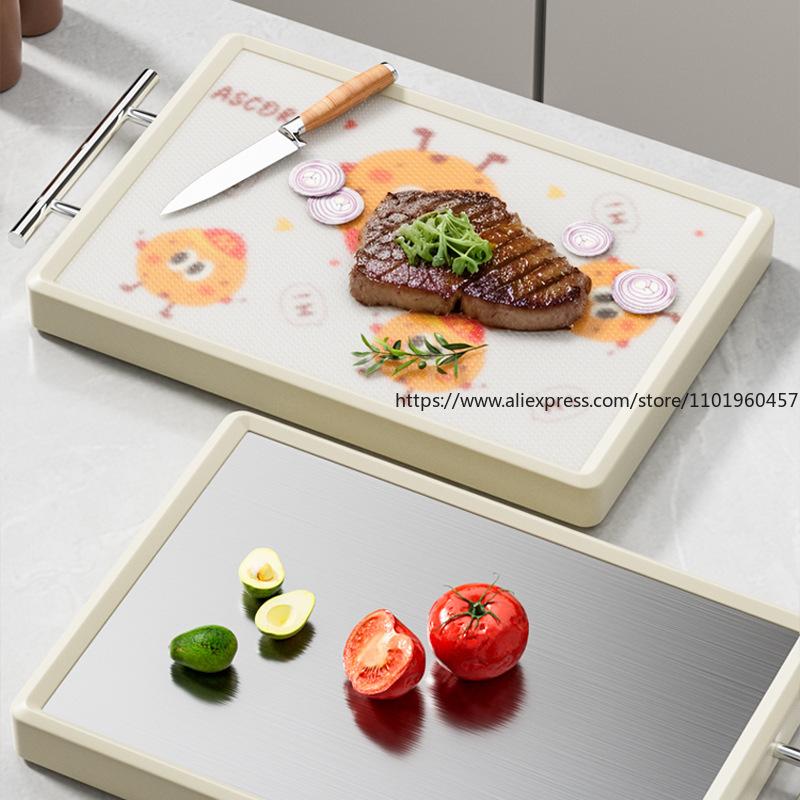 Food-Grade Stainless Steel Cutting Board Antibacterial Mildew-Proof Double-Sided Chopping Board Home Specialized Butcher Block