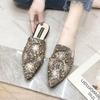 Fashion Comemore Women Slippers Fashion Pointed Rhinestone Rivet Flat Women Shoes Slip-On Mules Loafer Sandals Slides Ladies Shoes
