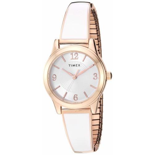 Timex TW2R98400 Women's Blush/Rose Gold-Tone Stainless Steel Expansion Band Bangle Watch