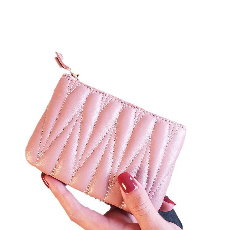 Women's Genuine Leather Mini Wallet with Zipper - 2025 Style