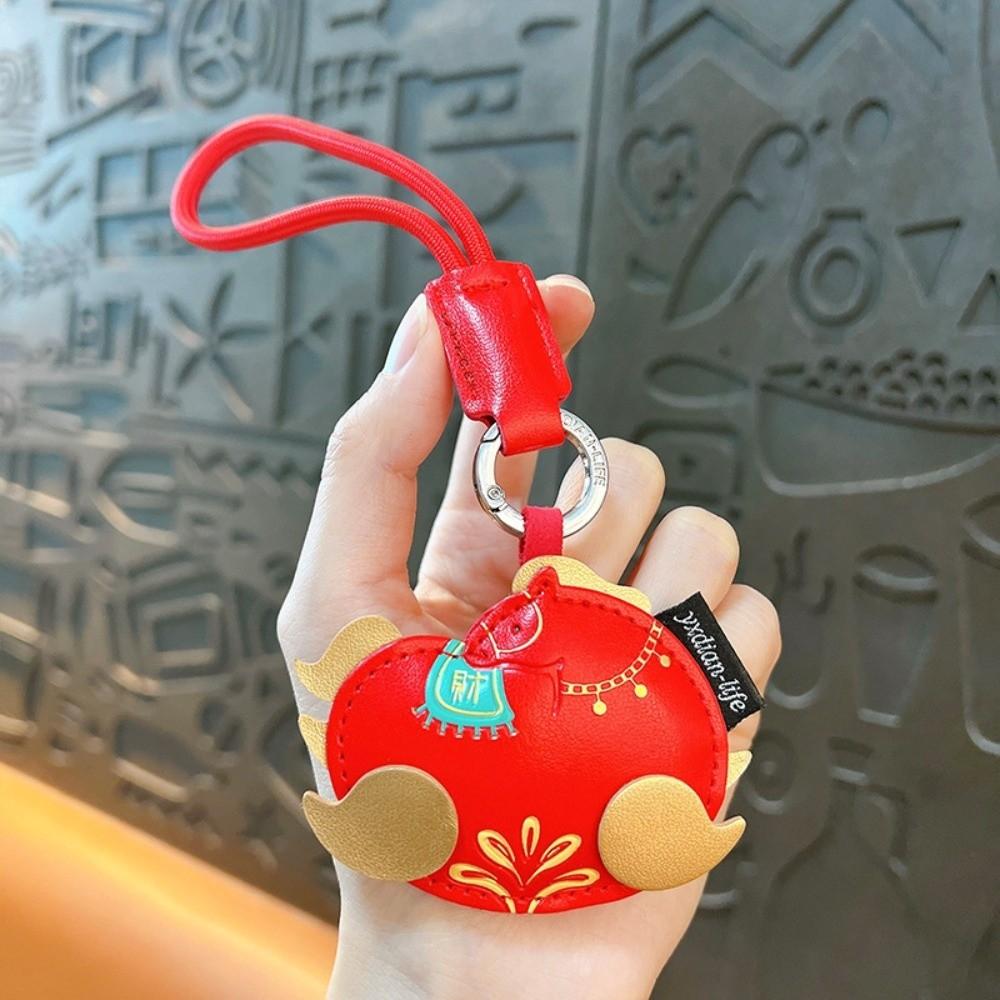 

New Cartoon Horse Keychain Leather Year of Horse Zodiac Pendant Chinese New Year Bag Pendants Home Decor