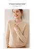 Women's Fashion Hollow Jacquard Cashmere Sweater - Round Neck, Half-Open Collar, Slimming Base Layer for Autumn/Winter