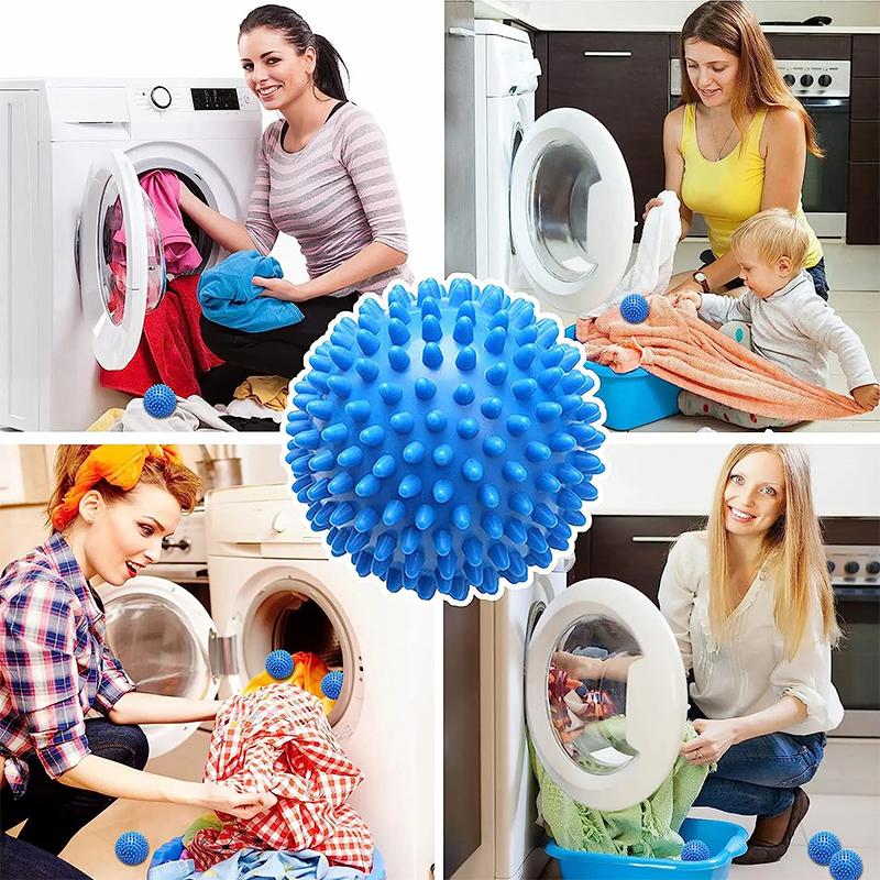 6Pcs 6.5cm Laundry Dryer Balls Lint Catcher for Washing Machine Tangle-Free Washer Balls