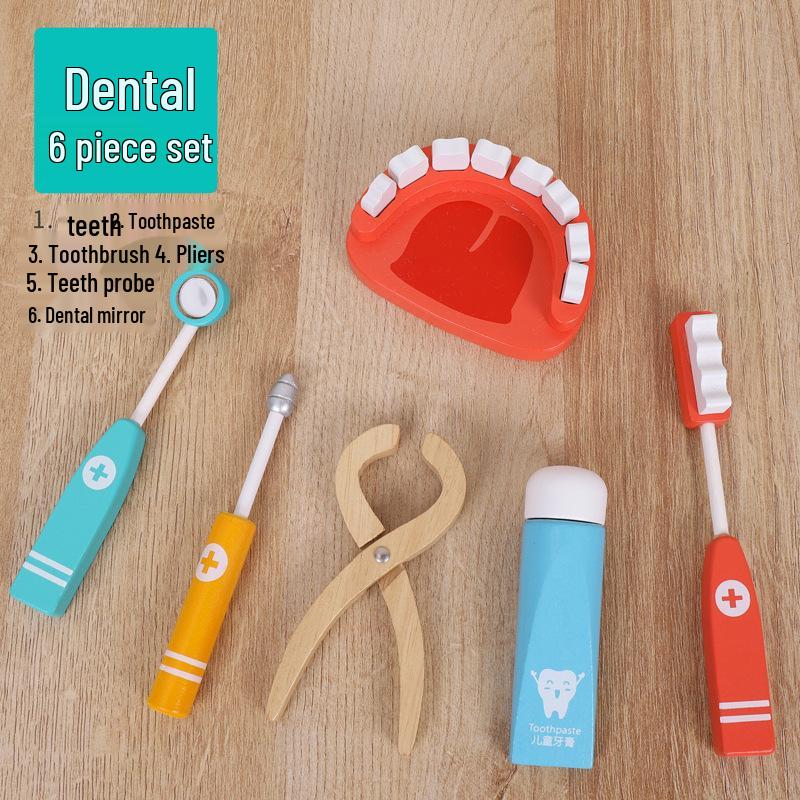 Kids' Wooden Doctor & Nurse Role Play Toy Set with Stethoscope
