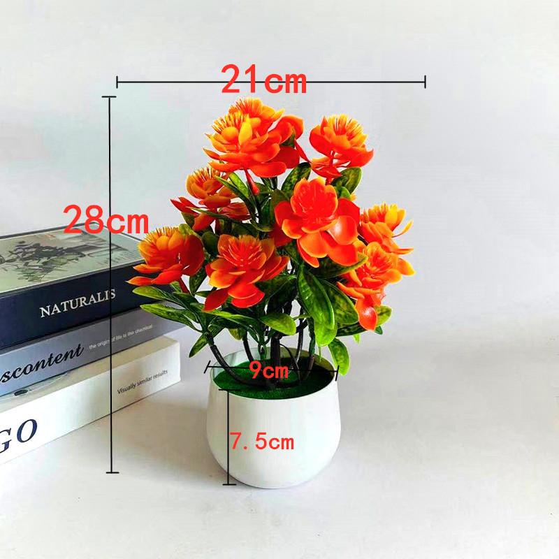 Twelve Flowers Simulated Artificial Green Plant Potted Ornament For Decor Indoor