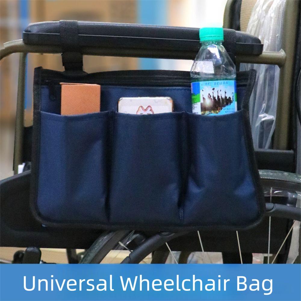 Multi-pocket Wheelchair Hanging Bag Waterproof Seat Armrest Side Storage Pocket Walking Wheels