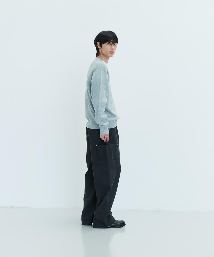 LEIRE Pure Cotton V-Neck Knit [Gray]