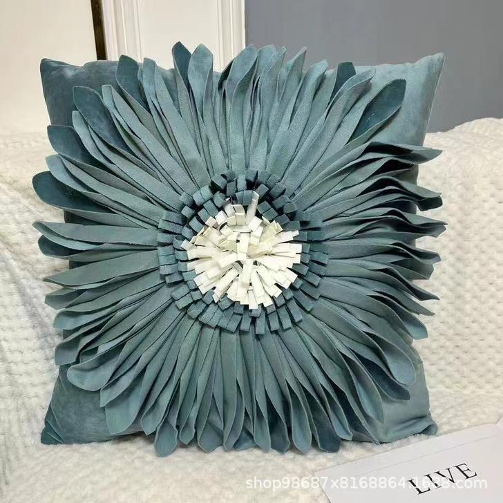 Handmade Nordic Sunflower Round Pillowcase – High-End Living Room Cushion