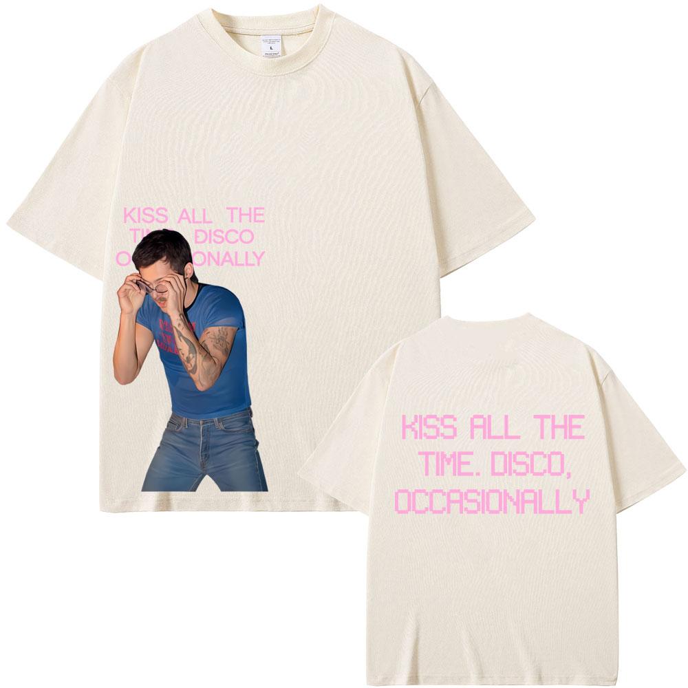 Kuss Die Ganze Zeit Disco Gelegentlich Album Gleicher Stil Druck T-Shirt Herren Mode Popmusik T-Shirt Männlich Baumwolle Übergroße T-Shirts