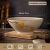 Large Chinese Retro Ceramic Ramen Bowl Set - Creative Home Tableware with Conical Hat Design
