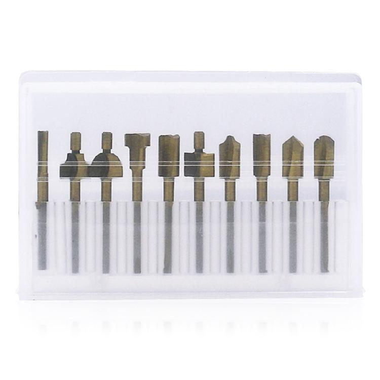 10Pcs/lot 1/8" Routers Bit Wood Cutter Milling Rotary Tool Set 3mm Shanks Bit