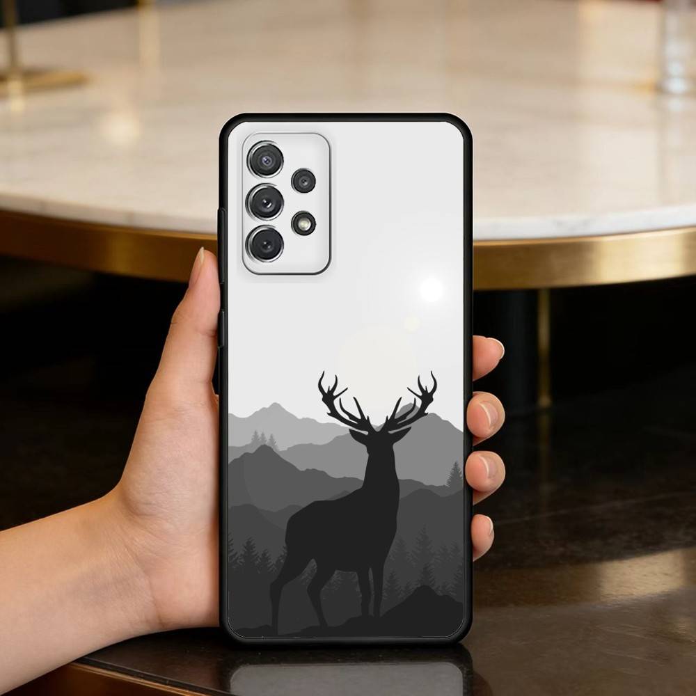 D-Deer-ER Phone Case For Samsung Galaxy A73,A72,A71,A70,A53,A52,A51,Soft Silicone Black Cover