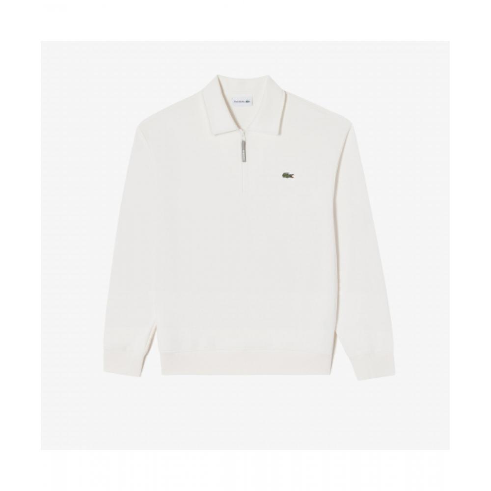 

Lacoste Мужская теннисная футболка с воротником-молнией и полузастежкой [Off White] 003
