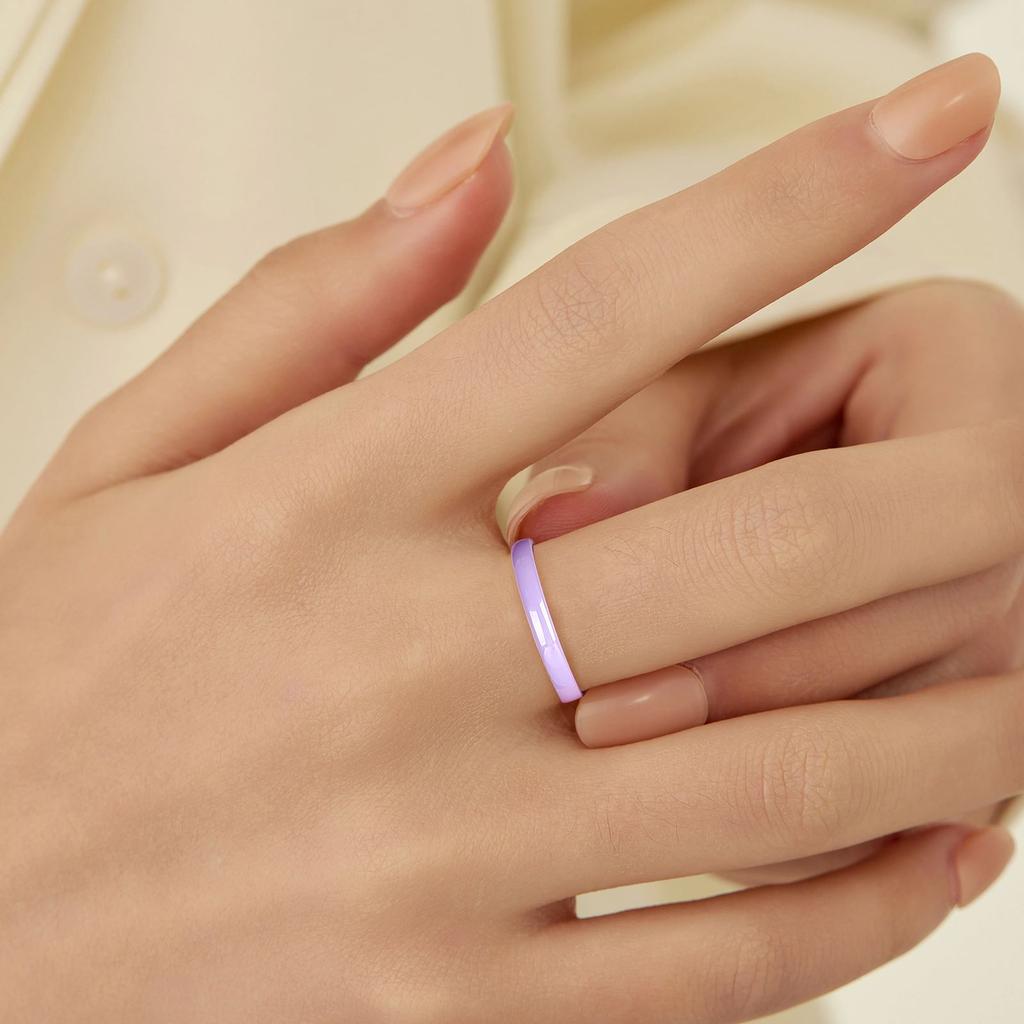 Romantic Sweet 9 Color Design Ceramic Rings Smooth Circular Ring For Women Men Goth Rock Finger Rings Jewelry Engagement Ring