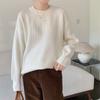 Hirsionsan Casual Solid Base Soft Pullovers Female Loose O Neck Long Sleeve Knitted Sweater Women Autumn Winter Trendy Elegant Jumper