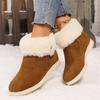 Fashion Winter Men Women Indoor Non-slip Snow Boots Soft Sole Comfortable Warm Shoes Low-top Casual Black Flat Cotton Boots Women Shoes