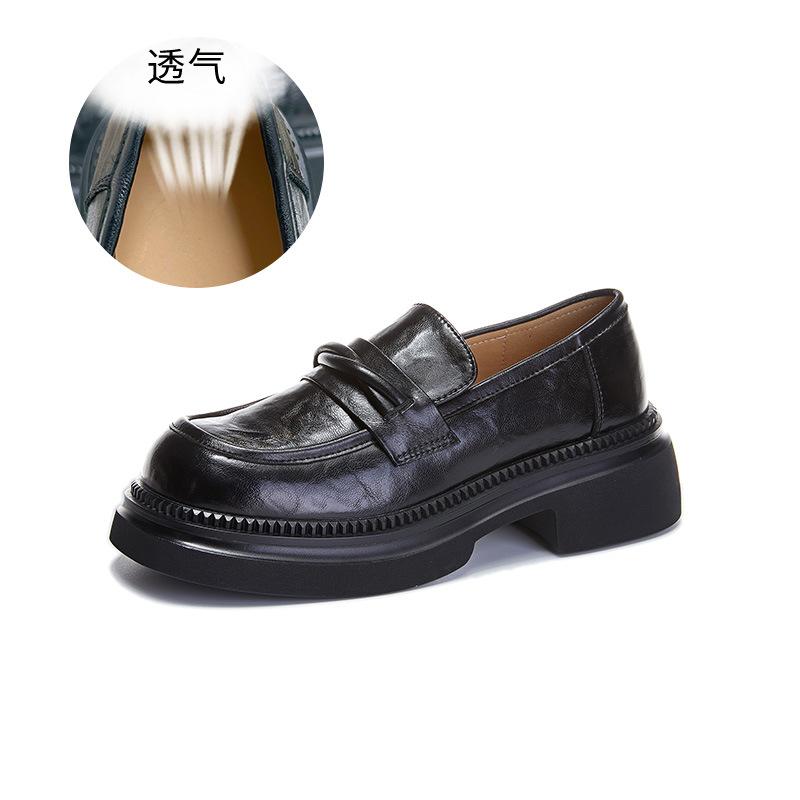 

Новые женские мокасины 2025 года, модные туфли с одной педалью, женские туфли в британском стиле в стиле ретро, кожаные туфли для пригородных поездок, женская обувь 40