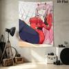 Franxx Zero Two Wall Tapestry Aesthetic Wall Hanging Printed Fabric Blanket Decorative Tapestries For Bedroom Living Room Home Decor