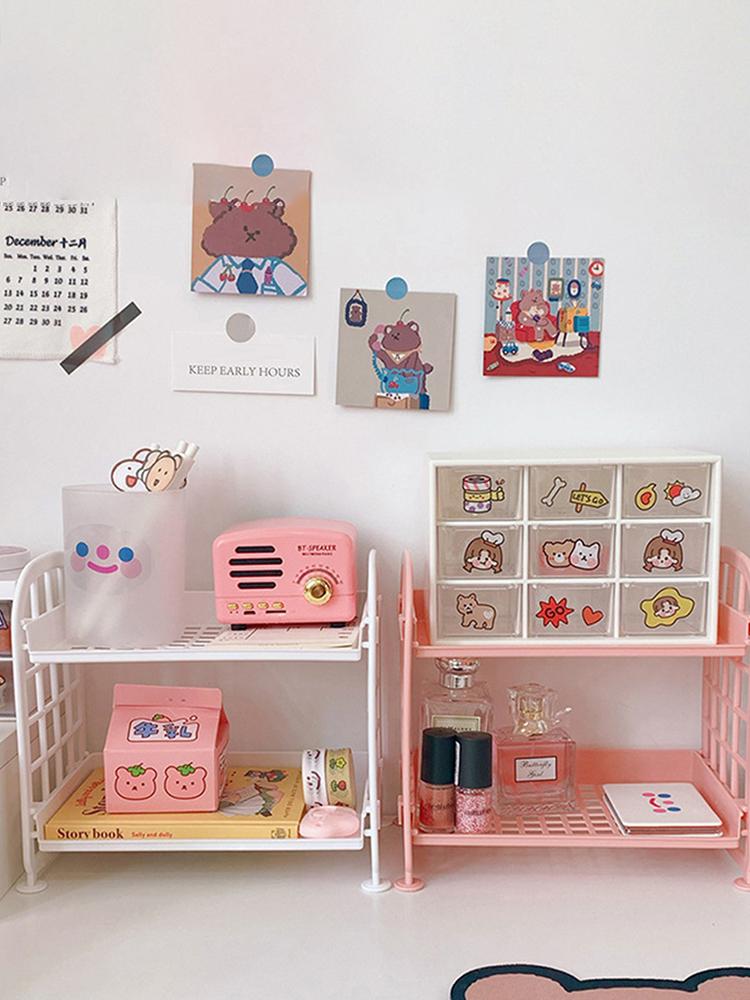 Desktop-Aufbewahrungsregal, Mehrschichtiges Wohnheim-Aufbewahrungsregal, Computer-Büro-Aufbewahrungsregal