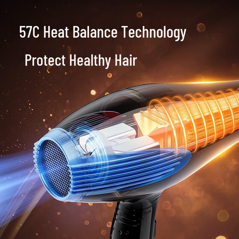 Aux 2400W High-Power Professional Hair Dryer CN Plug (adapter Included)