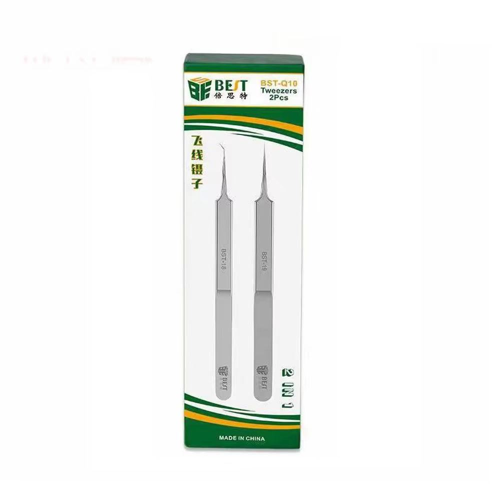 BST Ultra Precision Tweezers Stainless Steel Fly wire Curved Straight Tweezers For BGA Motherboard Welding Phone PC Repair Tools