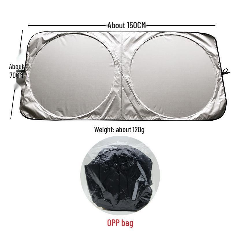 Universal Foldable Silver Coated Sunshade for Car Windshield