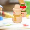 10pcs/set Children Log Dolls Wood Figurines Christmas Decoration Handicraft Kid DIY Painting Wood Tree Snowman Craft Toy