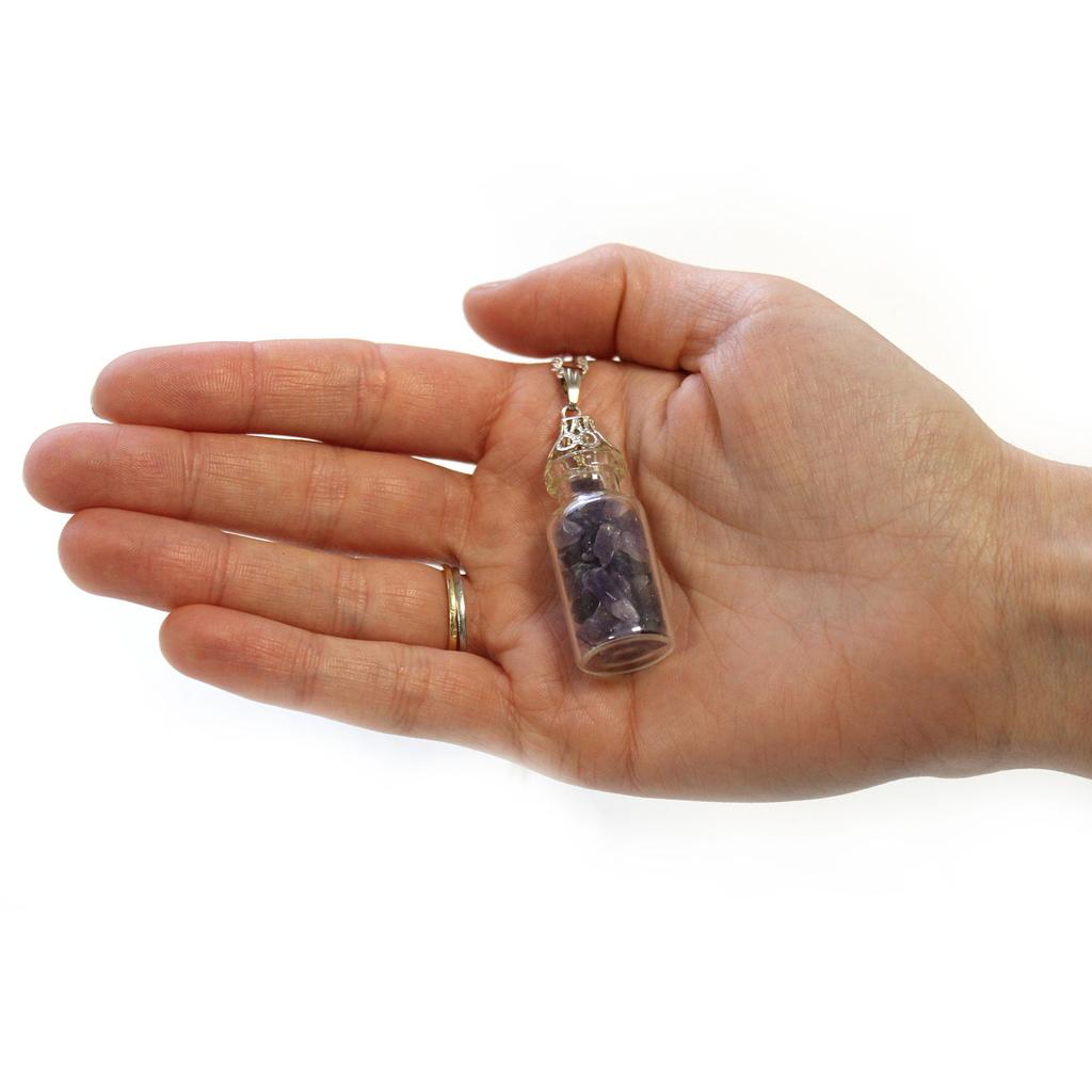 Amethyst Flaschen Anhänger Halskette
