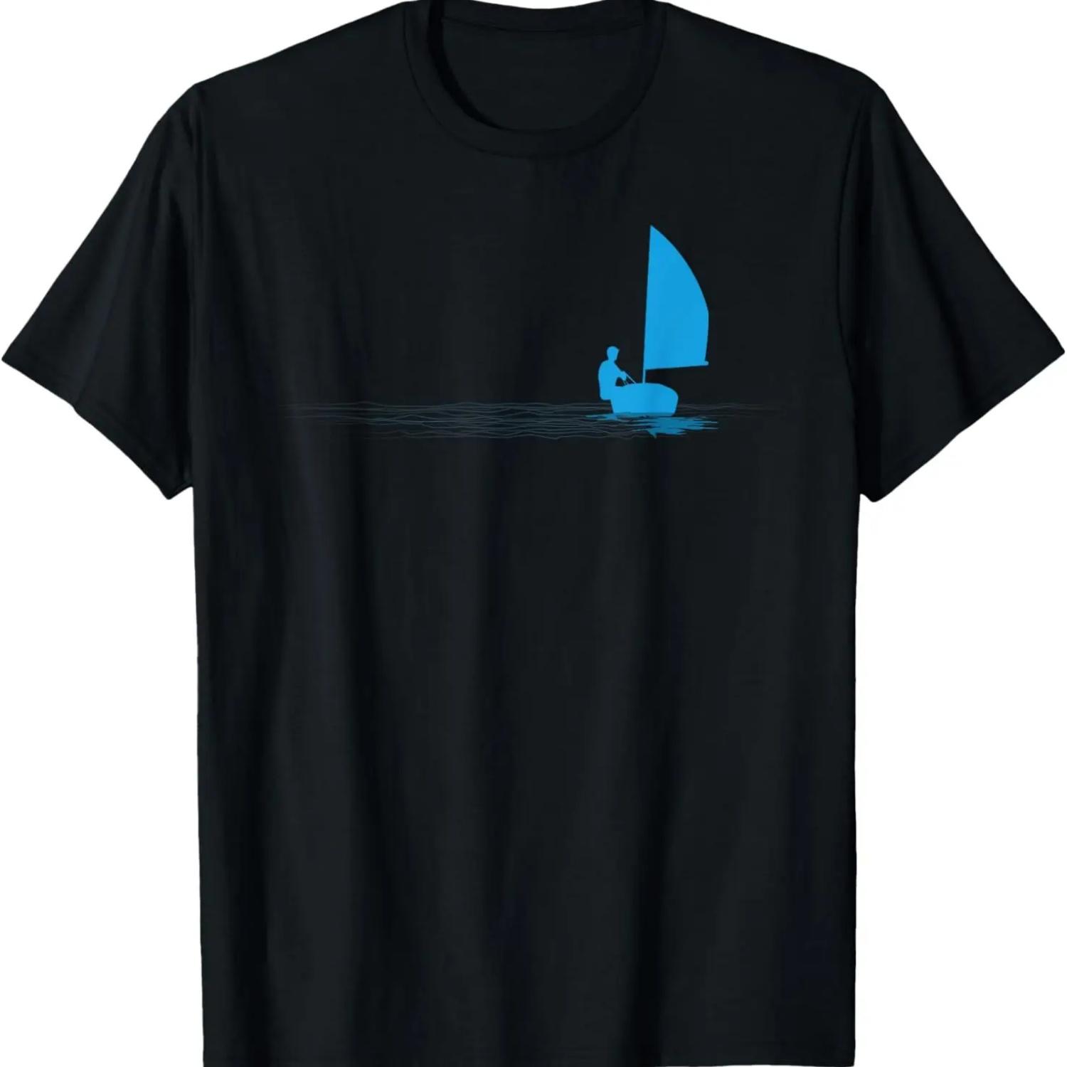 Opti Sailboat Sailing Dinghy Sail Boat Sailor Graphic T-Shirt S чёрный