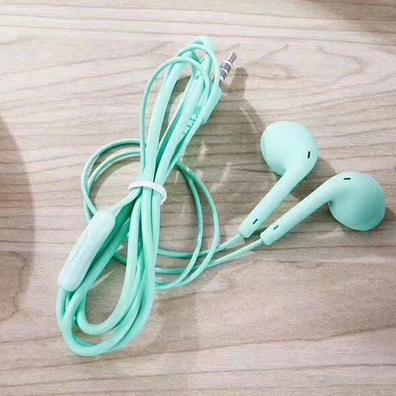 3.5Mm Jack Candy Color Macaron Wired Headset In-Ear With Microphone Music Call Student Business Simple Wired Headset Unisex