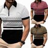 Summer Casual Beach Men's New 3D Digital Trendy Simple Pattern Men's Sports Polo Shirt