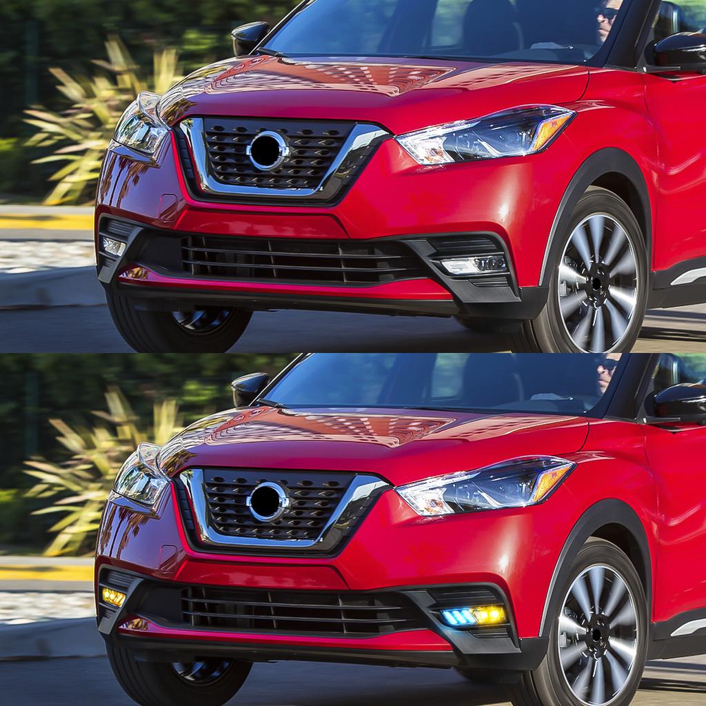 LED Fog lamp Daytime Running Light DRL For Nissan Sentra 2020 Xtrail Rogue Kicks 2017 2018 2019 2020 Qashqai 2019 2020 Headlight