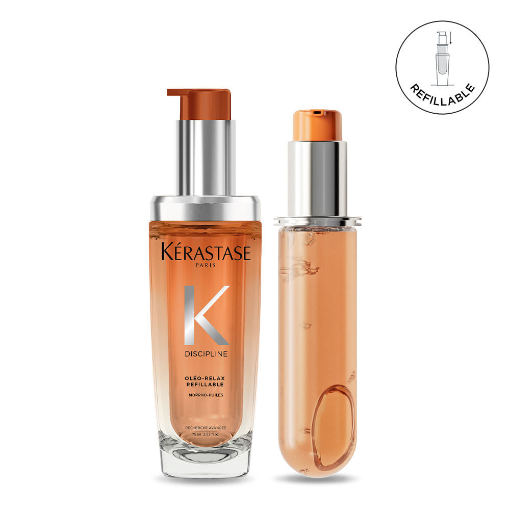 Kérastase Discipline Oléo-Relax Hair Oil 75ml + Refill 75ml Anti-Frizz Smoothing Leave-In Treatment