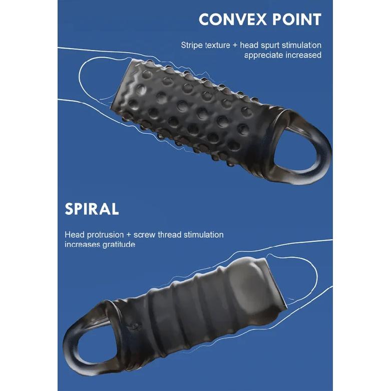 Penis Enlargement Sleeve Dick Extender Reusable Condom Glans Penis Enlarger Delay Ejaculation Cock Rings Adult Sex Toys For Men