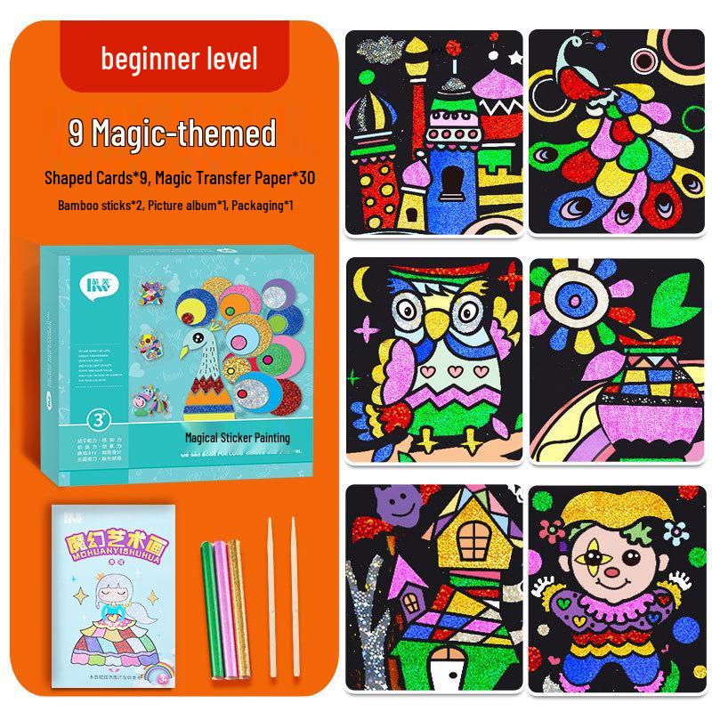 DIY Iridescent Magical Art Sticker Painting Set for Kids