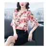 Floral Shirt for Women Summer New Fashion Temperament Trumpet Sleeve Shirt Super Fairy Top for Women with Stylish Bow