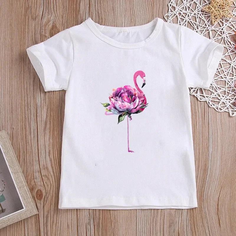 2025 New Kawaii Heart Balloon T-shirts Girls Summer Kids Clothes Girls Tops White Short Sleeve Graphic T Shirts