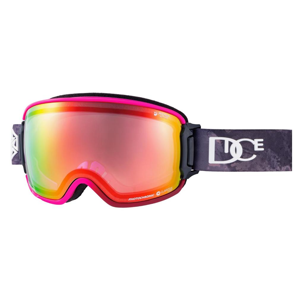 DICE BANK Snow Made in with Photochromic MIT MAG Photochromic and MIT Red for Snowboarding and UV and Mirror Spherical and Goggles, Japan, Mirror,