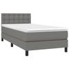 Maison Exclusive - Sommier à lattes de lit avec matelas Gris foncé 80x200 cm Tissu